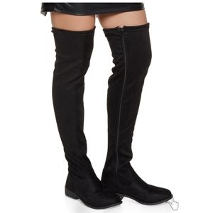Flat Over the Knee Suede Boots